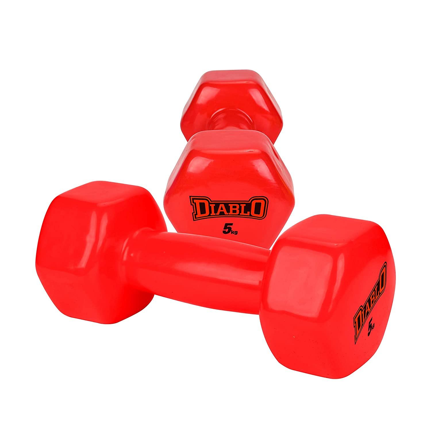 Diablo Vinyl Dumbbells for Men and Women (5kg/Pair)